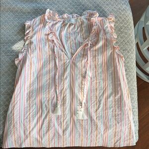 Vineyard Vines Pink and Orange Striped Top